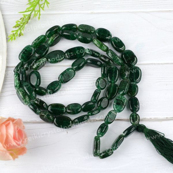 Natural Crystal Stone Oval Beads Mala for Unisex