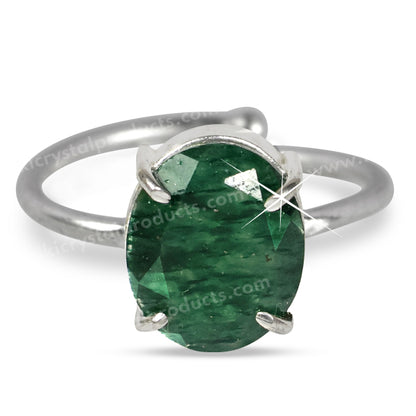 Natural Green Aventurine Crystal Gemstone Adjustable Ring