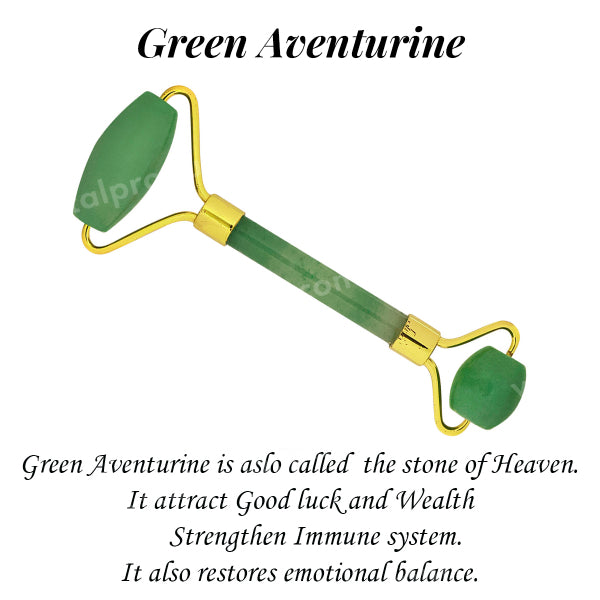 Natural Green Aventurine Stone Facial Massage Roller