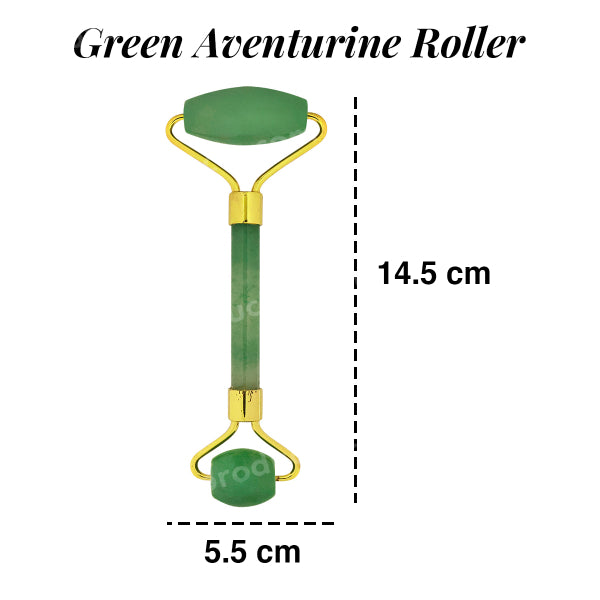 Natural Green Aventurine Facial Massage Roller with Gua Sha