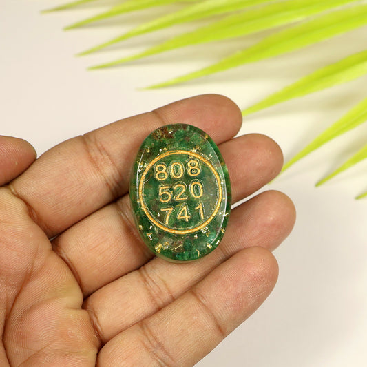 Orgone Zibu Symbol Money Switch Word Green Aventurine Cabochon Pack of 1
