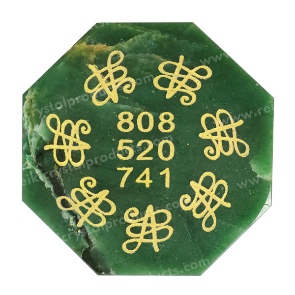 Green Aventurine Zibu Symbol Heaxagon Plate | Size 7 cm