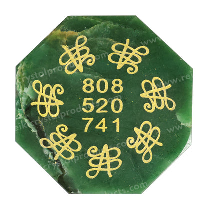 Green Aventurine Zibu Symbol Heaxagon Plate | Size 7 cm