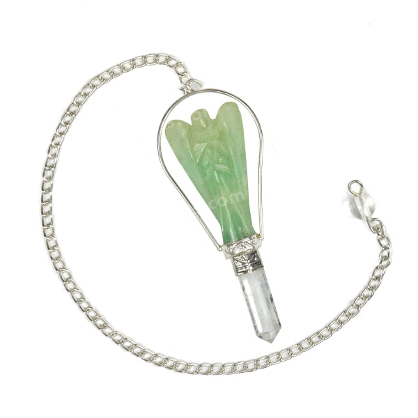 green fluorite Angel Shape Crystal Dowser Pendulum 