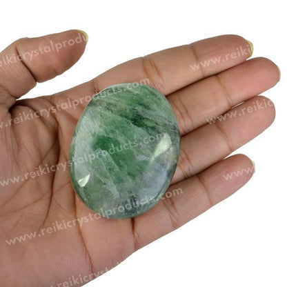 Natural Green Fluorite Palm Stone 5 cm Healing Crystal