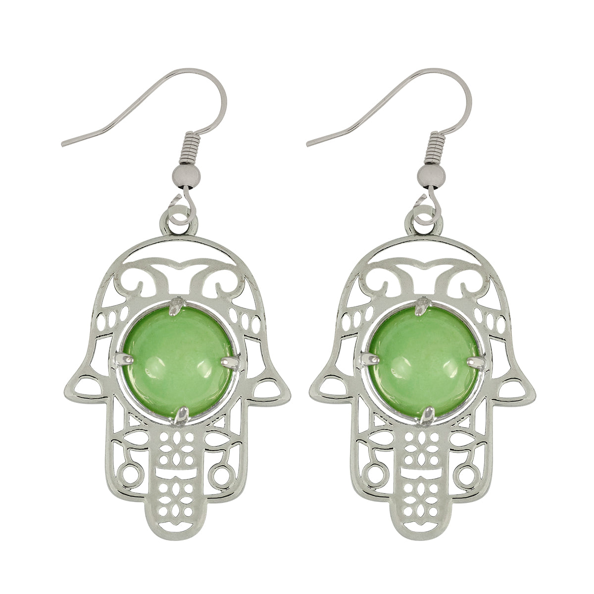 Crystal Stone Hamsa Shape Earrings for Girls Women