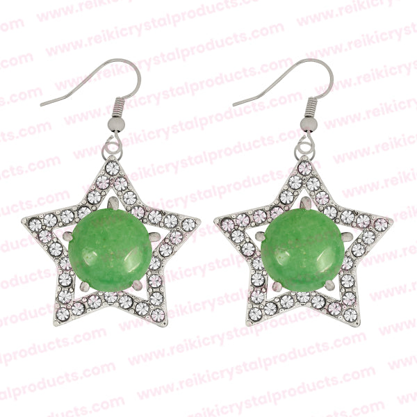 Natural Crystal Stone Star Shape Earrings for Girls Women