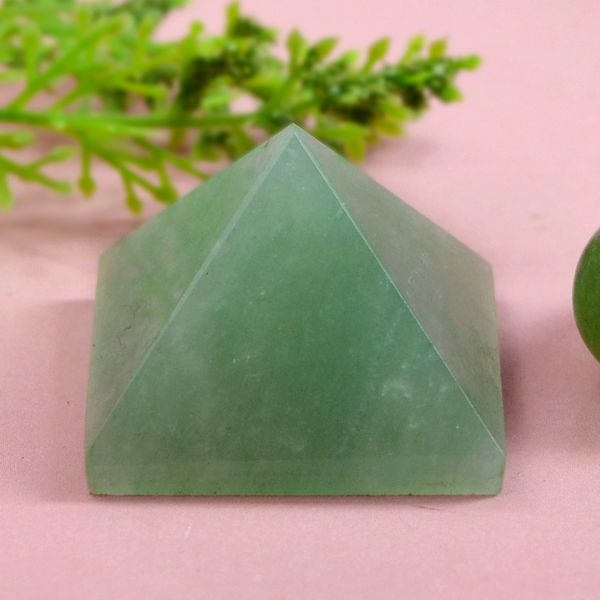 Polished Green Jade Crystal Pyramid for Prosperity and Harmony