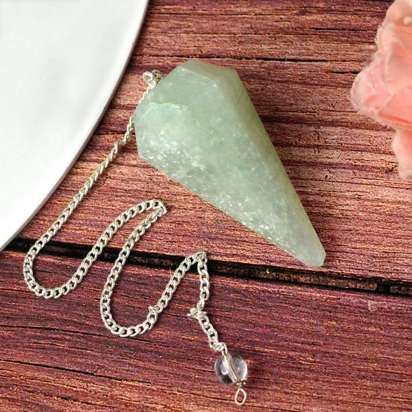 green jade Six faceted dowser pendulum charged by Reiki Grandmaster
