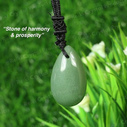 Natural Crytal Stone Drop Shape Pendant with Thrad for Unisex