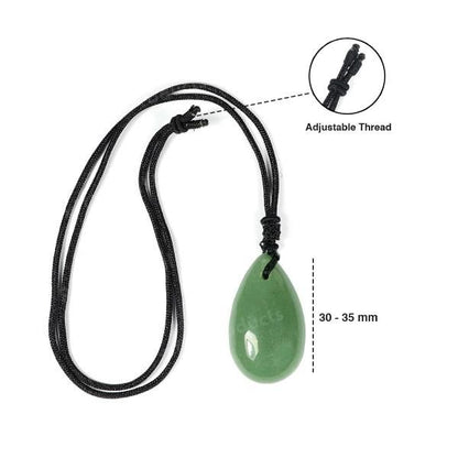 Natural Crytal Stone Drop Shape Pendant with Thrad for Unisex