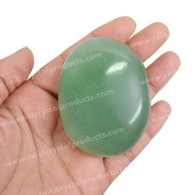Natural Green Jade Palm Stone 5 cm Healing Crystal