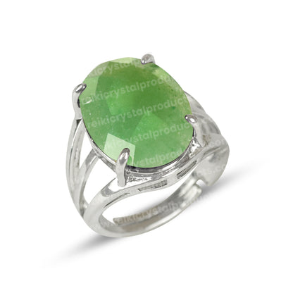 Natural Crystal Gemstone Adjustable Oval Shape Ring