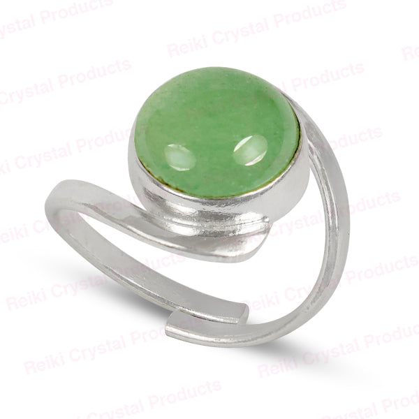 Natural Crystal Gemstone Adjustable Round Shape Ring