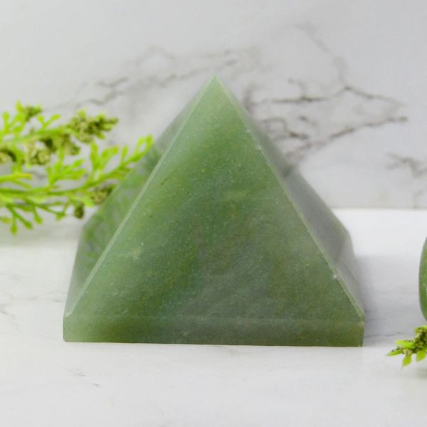 Natural Green Jade Pyramid 20-25 mm Reiki Charged