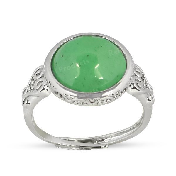 AAA Green Jade Adjustable Gemstone Ring