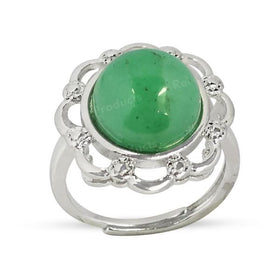 AAA Green Jade Gemstone Adjustable Ring for Unisex