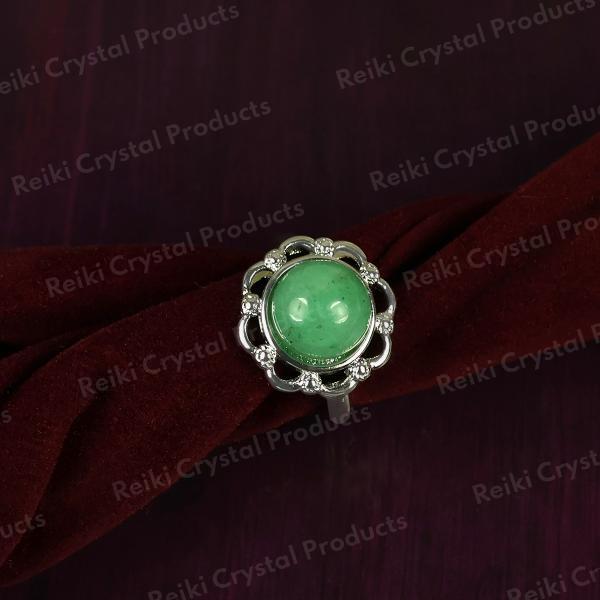 AAA Green Jade Gemstone Adjustable Ring for Unisex