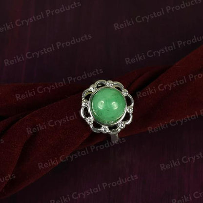 AAA Green Jade Gemstone Adjustable Ring for Unisex