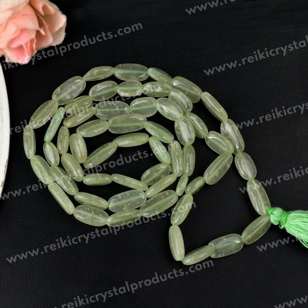Natural Crystal Stone Oval Beads Mala for Unisex