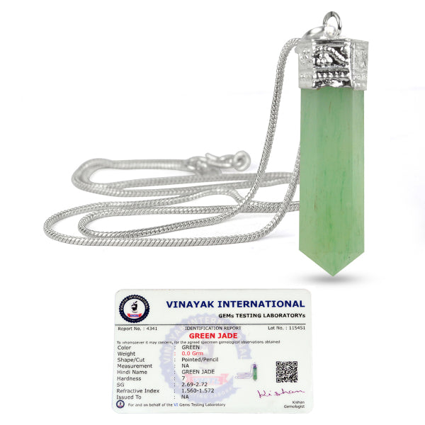 Certified AAA Natural Crystal Stone Pencil Shape Pendant - Locket with Metal Chain