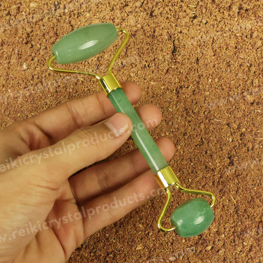 Natural Green Jade Facial Massage Roller for Body, Face, Neck, Eyes