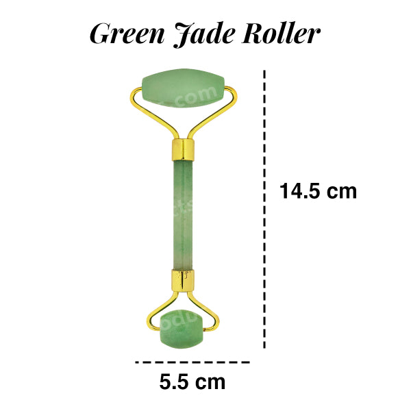 Natural Green Jade Facial Massage Roller for Body, Face, Neck, Eyes
