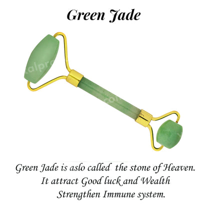 Natural Green Jade Facial Massage Roller for Body, Face, Neck, Eyes
