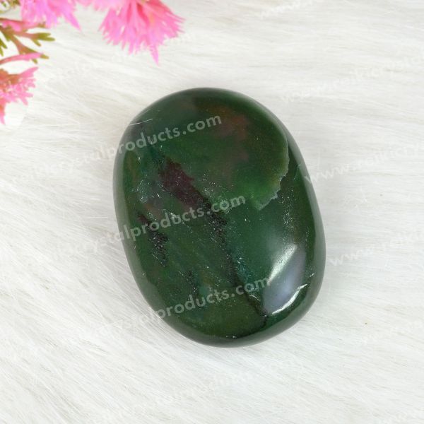 Green Jasper Polished Palm Stone for Meditation