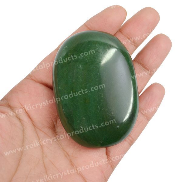 Natural Green Jasper Palm Stone 5 cm Healing Crystal