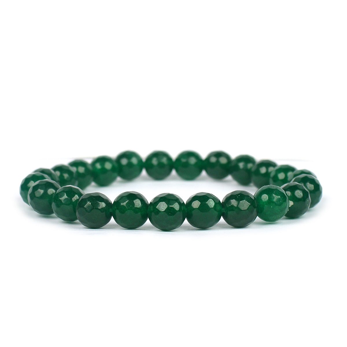 Natural Crystal Stone 8 mm Faceted Bead Bracelet for Unisex