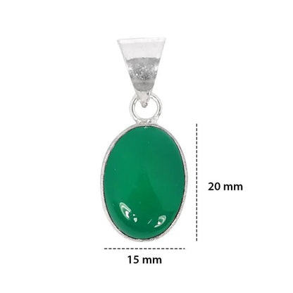 Natural Green Onyx Oval Shape Pendant Locket with Metal Chain for Unisex