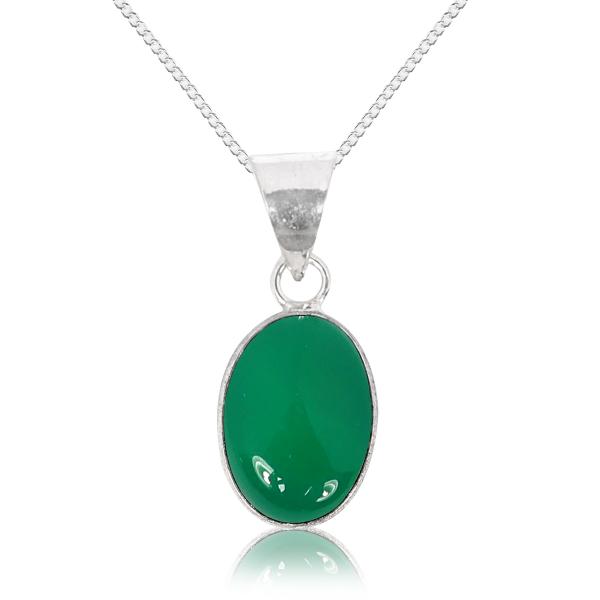 Natural Oval Shape Pendant Locket with Metal Chain for Unisex