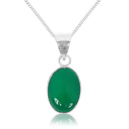 Natural Oval Shape Pendant Locket with Metal Chain for Unisex
