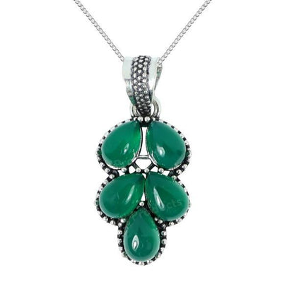Natural Gemstone Crystal Pendant Locket with Chain for Women Girls