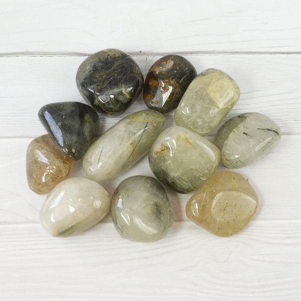 Green Rutile Quartz Tumble Stone