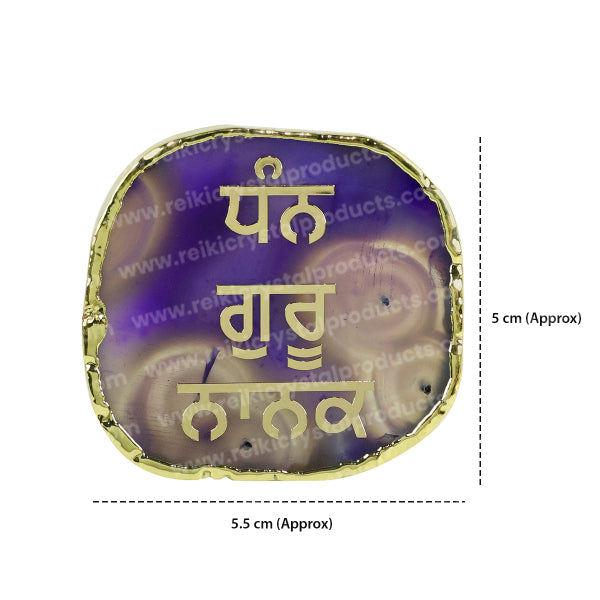 Crystal Stone Agate Gurunanak Sileces & Coaster for Table Decoration