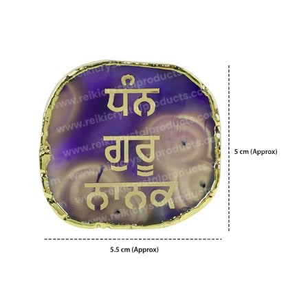 Crystal Stone Agate Gurunanak Sileces & Coaster for Table Decoration
