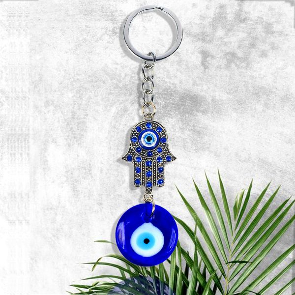 Evil Eye Hamsa Keychain for Keys Car Bike