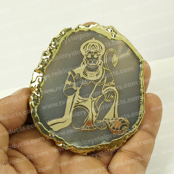 Crystal Stone Agate Hanuman ji Sileces & Coaster for Table Decoration