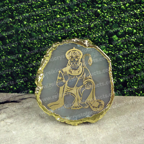 Crystal Stone Agate Hanuman ji Sileces & Coaster for Table Decoration