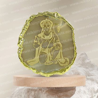 Crystal Stone Agate Hanuman ji Sileces & Coaster for Table Decoration