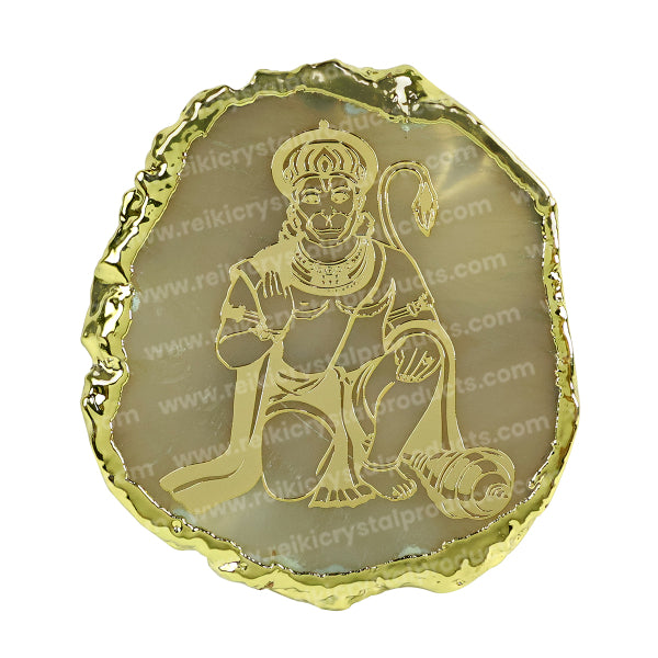 Crystal Stone Agate Hanuman ji Sileces & Coaster for Table Decoration