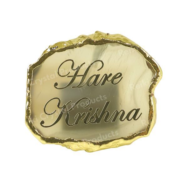 Crystal Stone Agate Hare Krishna Sileces & Coaster for Table Decoration