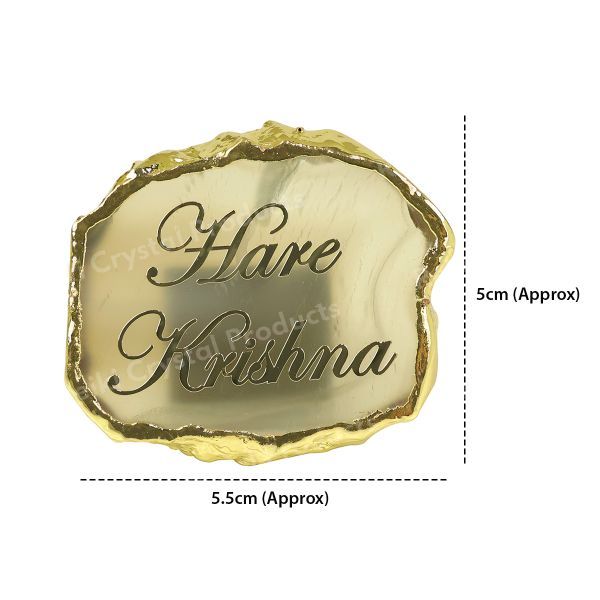 Crystal Stone Agate Hare Krishna Sileces & Coaster for Table Decoration
