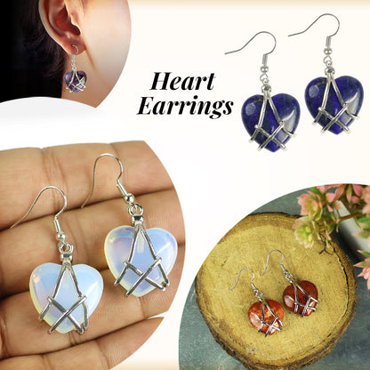 Crystal Stone Heart Shape Earrings for Girls Women