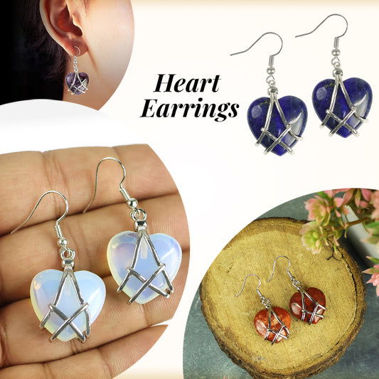 Crystal Stone Heart Shape Earrings for Girls Women