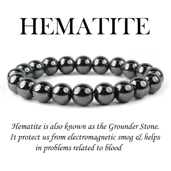Hematite 10 mm Round Bead Bracelet
