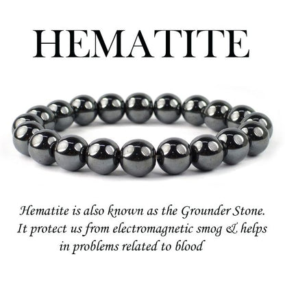Hematite 10 mm Round Bead Bracelet