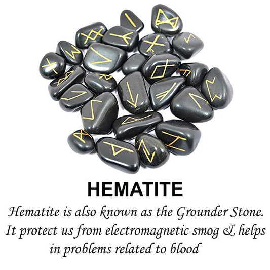 Natural Stone Tumble Shape Rune Set 25 Pc
